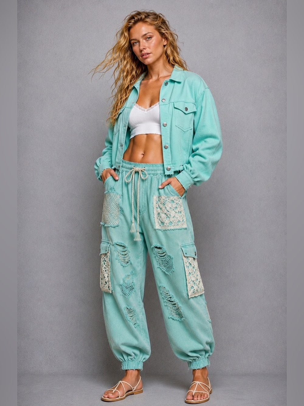 New POL Mint Green Shacket Size Small Button Down Belle Curvy Shacket